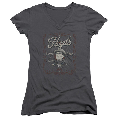 Andy Griffith/mayberry Floyds-junior V-neck-charcoal