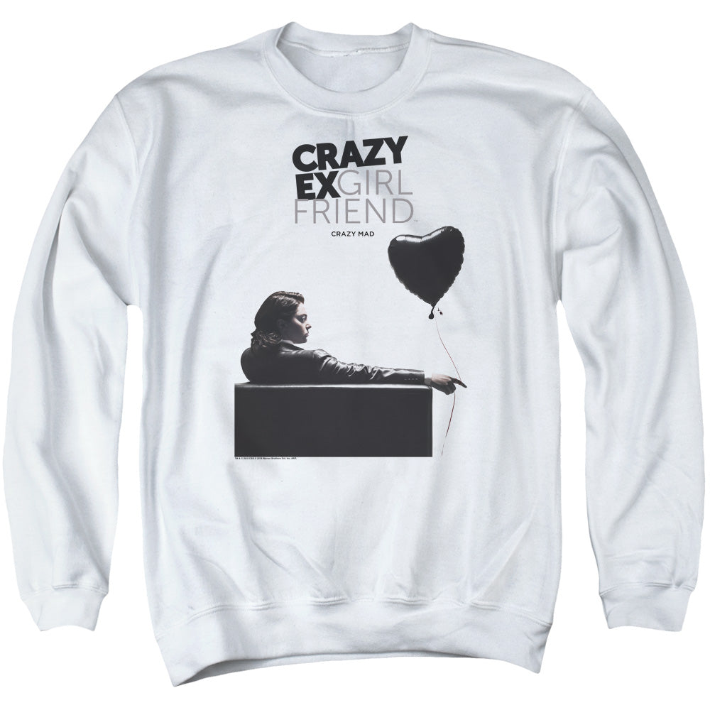 Crazy Ex Girlfriend/crazy Mad-adult Crewneck Sweatshirt-white