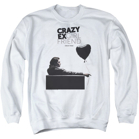 Crazy Ex Girlfriend/crazy Mad-adult Crewneck Sweatshirt-white