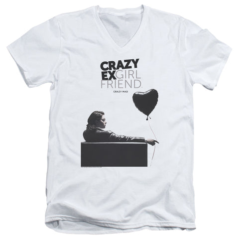 Crazy Ex Girlfriend/crazy Mad-s/s Adult V-neck 30/1-white