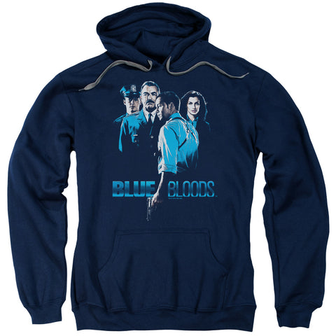 Blue Bloods/blue Inverted-adult Pull-over Hoodie-navy