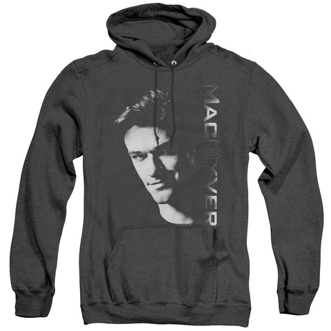 Macgyver/face-adult Heather Hoodie-black