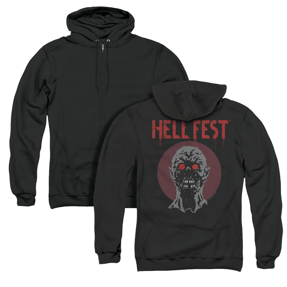 Hell Fest/logo (back Print) - Adult Zipper Hoodie-black