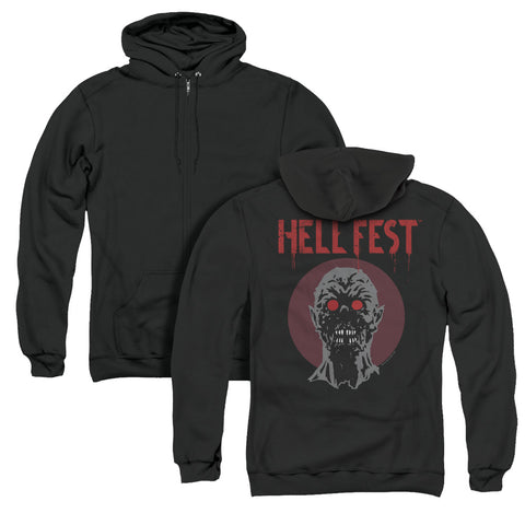 Hell Fest/logo (back Print) - Adult Zipper Hoodie-black