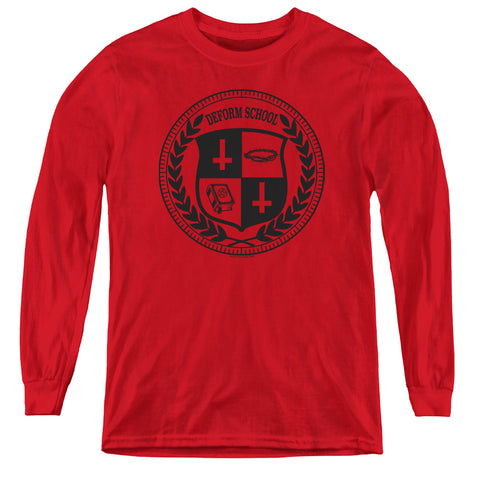Hell Fest/deform School-youth Long Sleeve Tee-red