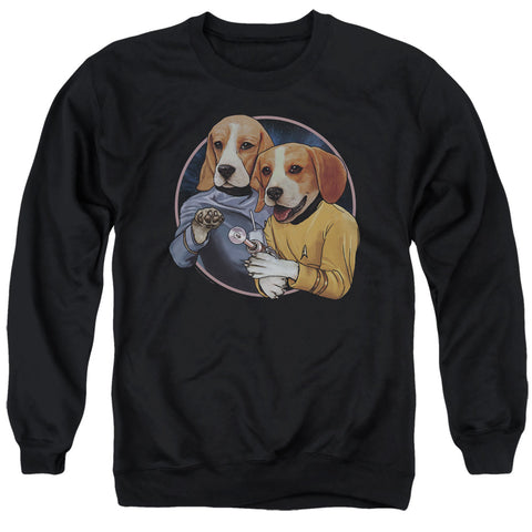 Star Trek/trek Dogs-adult Crewneck Sweatshirt-black