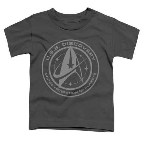 Star Trek Discovery/discovery Crest-s/s Toddler Tee-charcoal