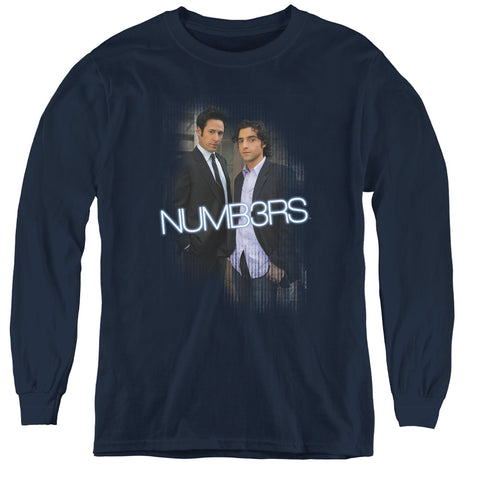Numb3rs/don & Charlie - Youth Long Sleeve Tee - Navy