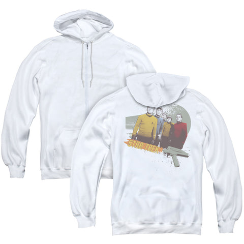 Star Trek/strange New Worlds (back Print) - Adult Zipper Hoodie - White