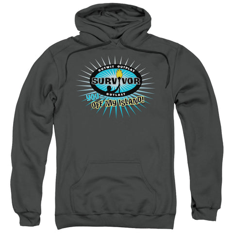 Survivor/off My Island-adult Pull-over Hoodie-charcoal