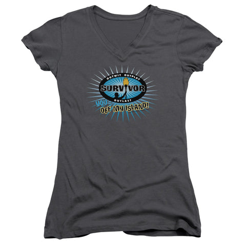 Juniors Sheer Cap Sleeve V-Neck