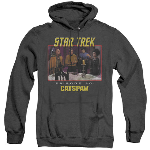 Star Trek Original/cats Paw - Adult Heather Hoodie - Black