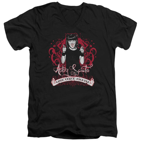 Ncis/goth Crime Fighter - S/s Adult V-neck - Black