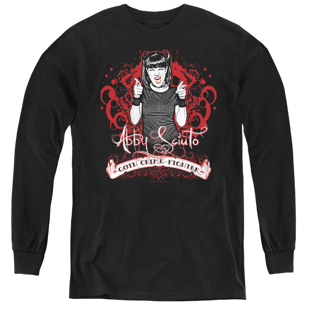 Ncis/goth Crime Fighter - Youth Long Sleeve Tee - Black