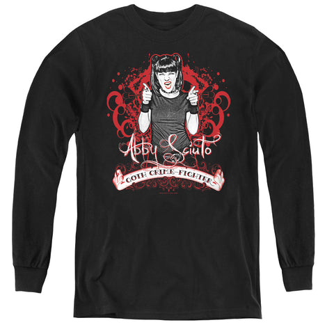 Ncis/goth Crime Fighter - Youth Long Sleeve Tee - Black