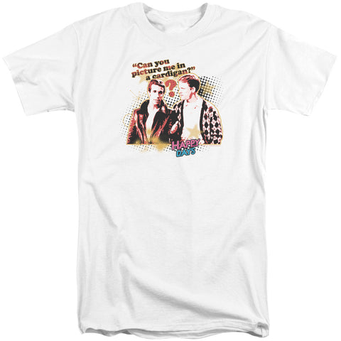 Happy Days/no Cardigans-s/s Adult Tall-white