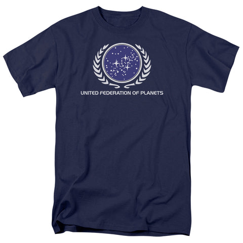 Star Trek/united Federation Logo-s/s Adult 18/1-navy