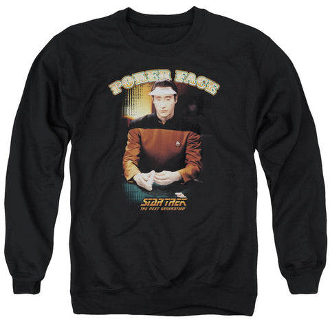 Star Trek/poker Face - Adult Crewneck Sweatshirt - Black