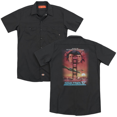 Star Trek/the Voyage Home(movie) (back Print) - Adult Work Shirt - Black