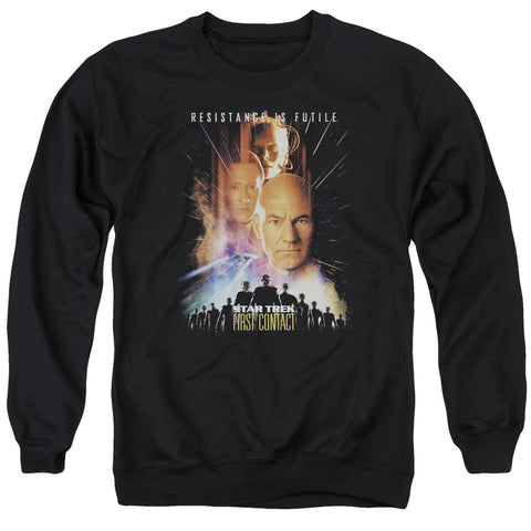 Star Trek/first Contact(movie) - Adult Crewneck Sweatshirt - Black