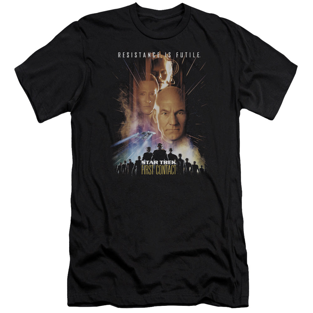 Star Trek/first Contact(movie)-premuim Canvas Adult Slim Fit 30/1-black