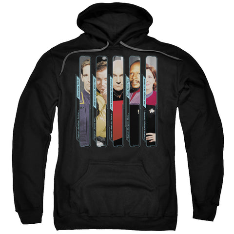 Star Trek/the Captains-adult Pull-over Hoodie-black