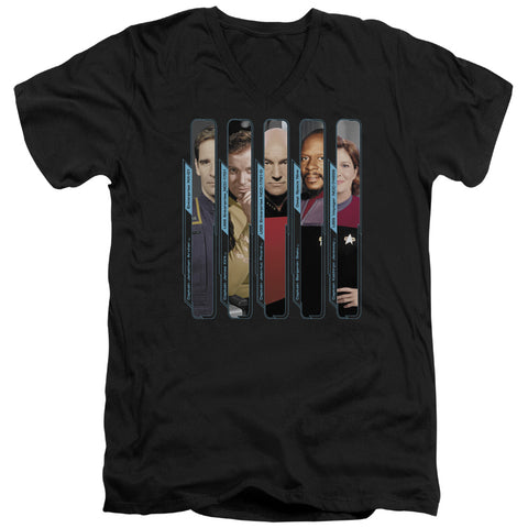 Star Trek/the Captains - S/s Adult V-neck - Black
