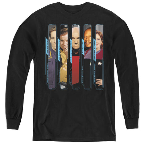 Star Trek/the Captains - Youth Long Sleeve Tee - Black
