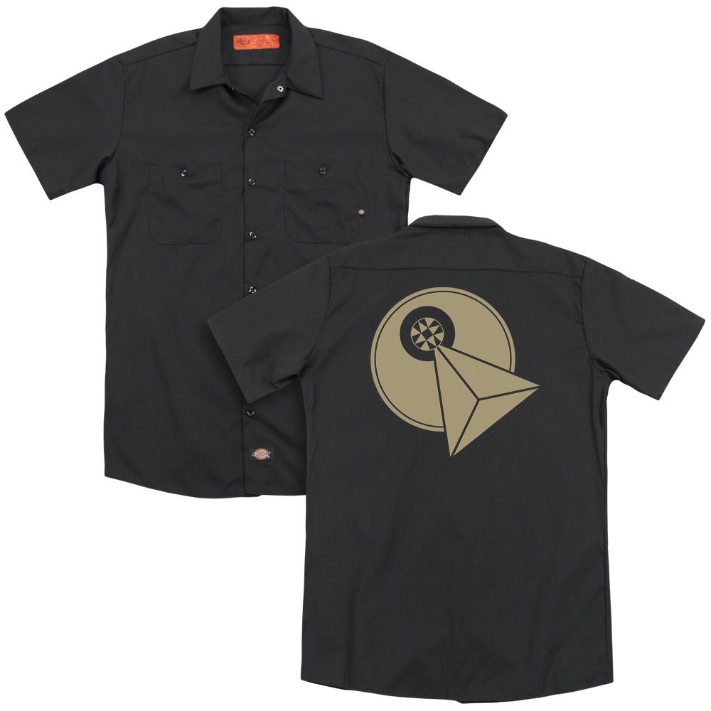 Star Trek/vulcan Logo (back Print) - Adult Work Shirt - Black
