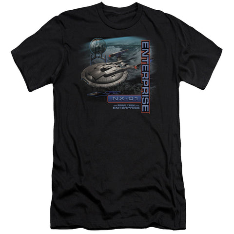 Star Trek/enterprise Nx 01 - S/s Adult 30/1 - Black