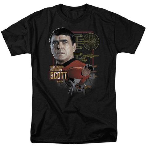 Star Trek/chief Engineer Scott - S/s Adult 18/1 - Black