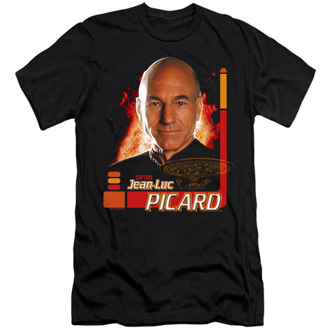 Star Trek/captain Picard-premuim Canvas Adult Slim Fit 30/1-black