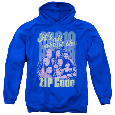 90210/zip Code-adult Pull-over Hoodie-royal Blue