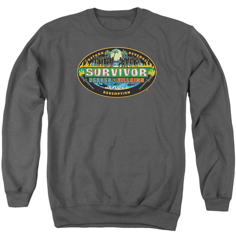 Survivor/heroes Vs Villains - Adult Crewneck Sweatshirt - Charcoal
