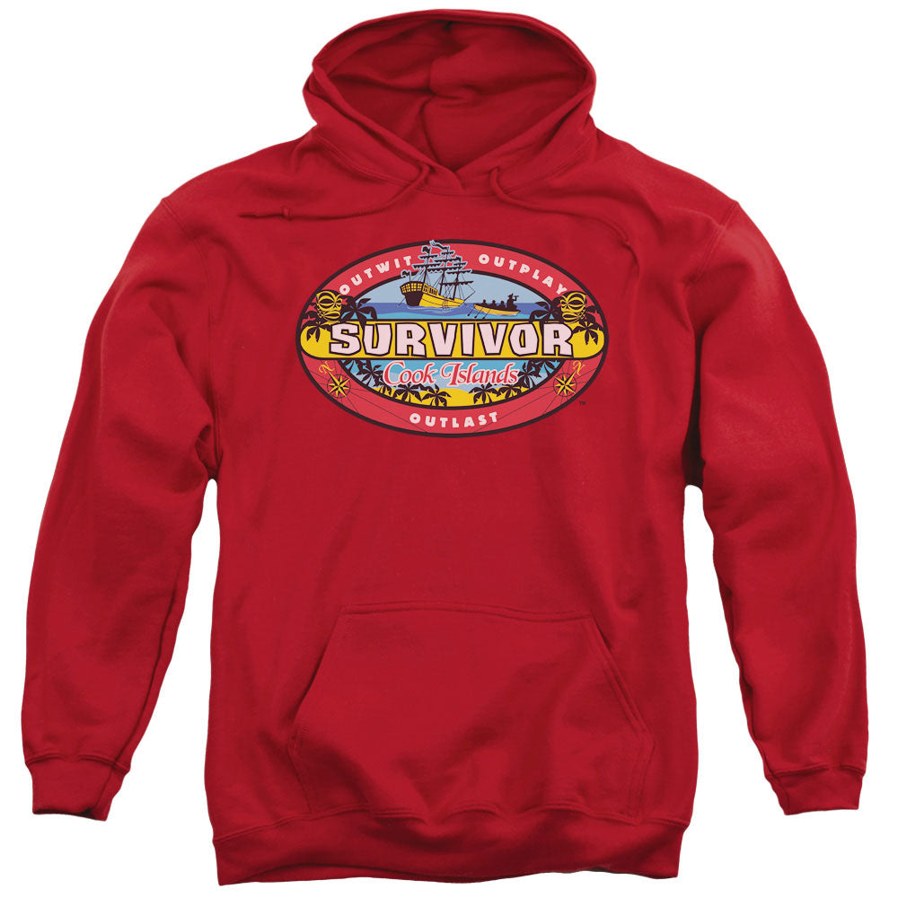Survivor/cook Islands-adult Pull-over Hoodie-red