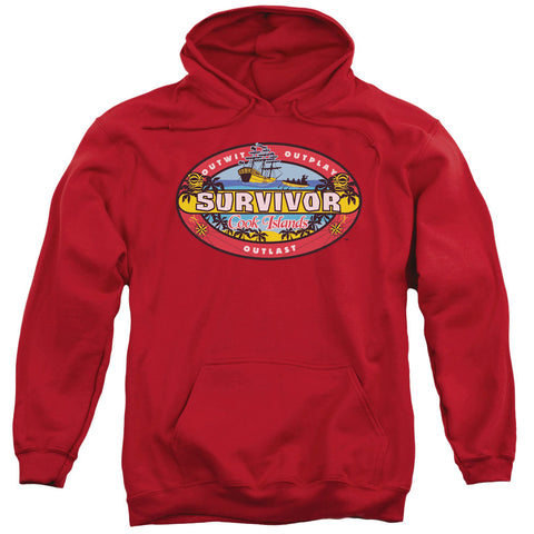 Survivor/cook Islands-adult Pull-over Hoodie-red