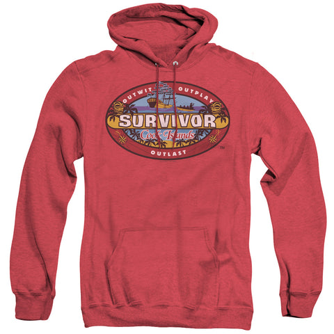 Survivor/cook Islands - Adult Heather Hoodie - Red