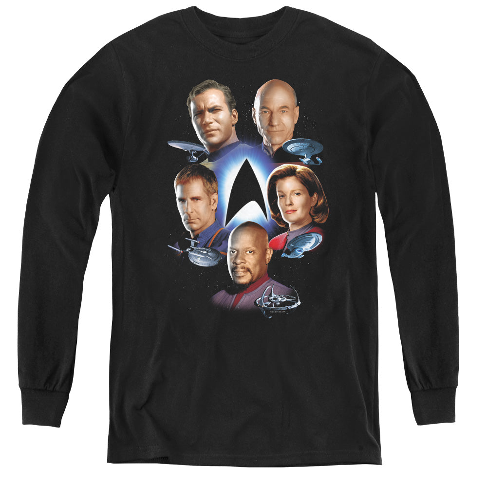 Star Trek/starfleets Finest - Youth Long Sleeve Tee - Black