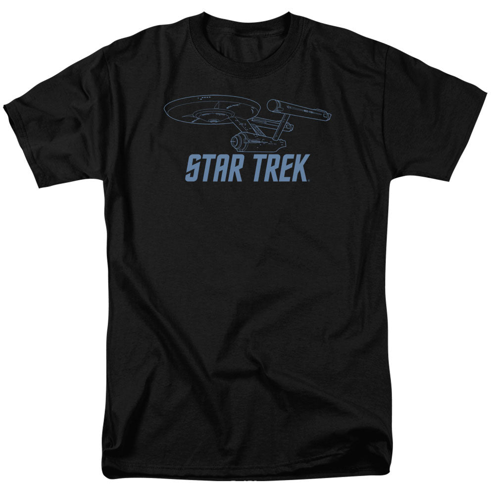 Star Trek/enterprise Outline - S/s Adult 18/1 - Black
