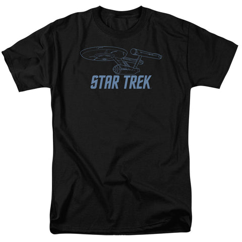Star Trek/enterprise Outline - S/s Adult 18/1 - Black
