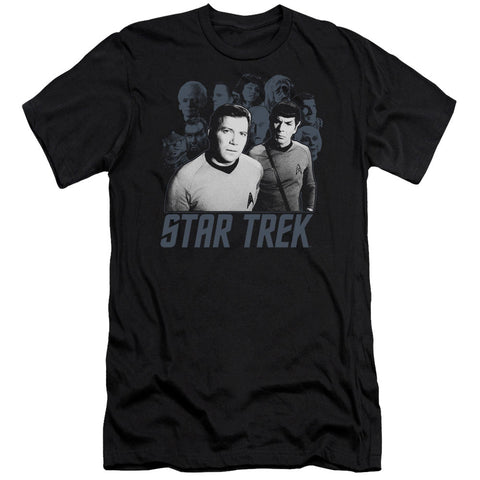 Star Trek/kirk Spock And Company - S/s Adult 30/1 - Black