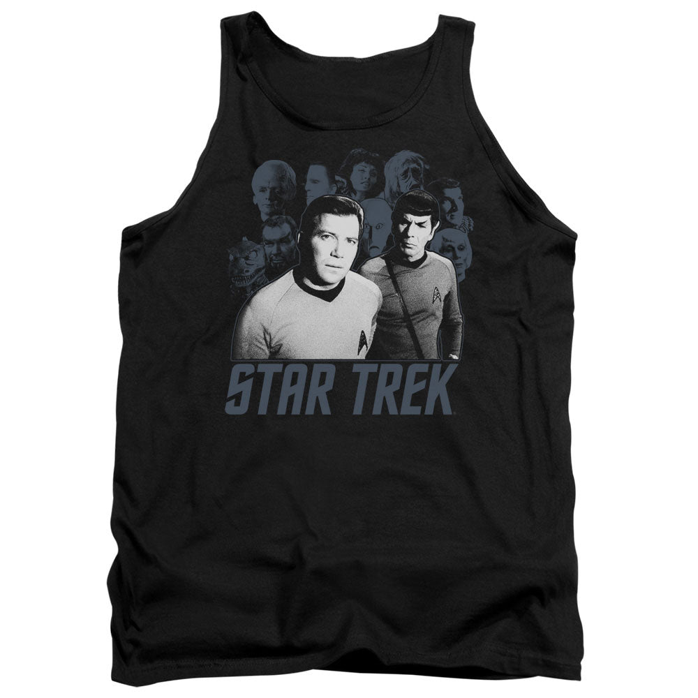Star Trek/kirk Spock And Company - Adult Tank - Black