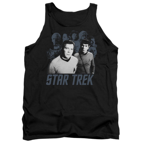Star Trek/kirk Spock And Company - Adult Tank - Black