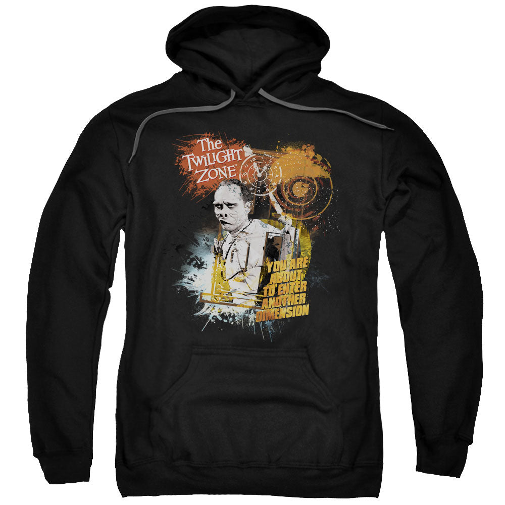 Twilight Zone/enter At Own Risk-adult Pull-over Hoodie-black
