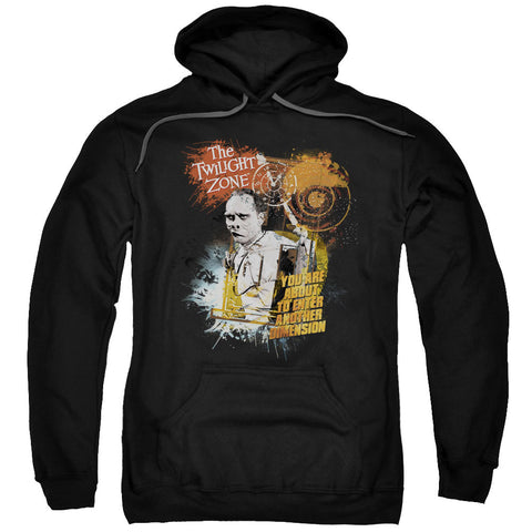 Twilight Zone/enter At Own Risk-adult Pull-over Hoodie-black
