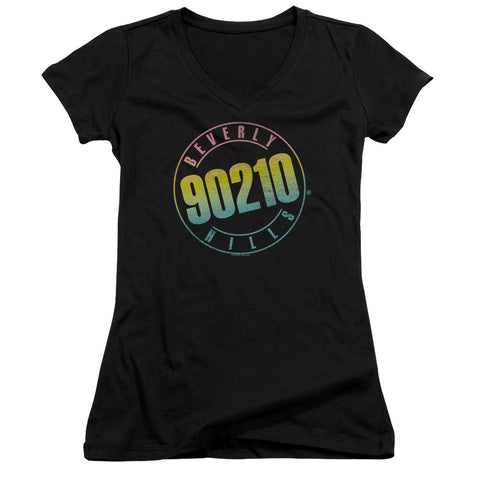 90210/color Blend Logo-junior V-neck-black