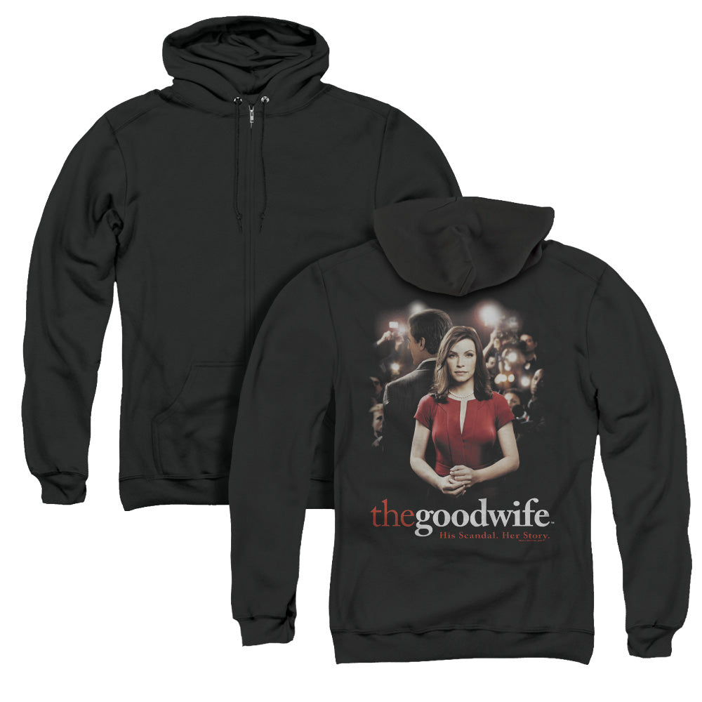 The Good Wife/bad Press (back Print) - Adult Zipper Hoodie-black