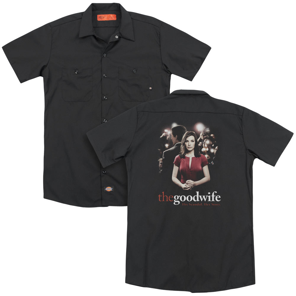 The Good Wife/bad Press(back Print) - Adult Work Shirt - Black