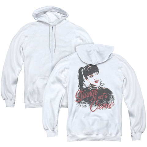Ncis/strange Is Not A Crime (back Print) - Adult Zipper Hoodie - White