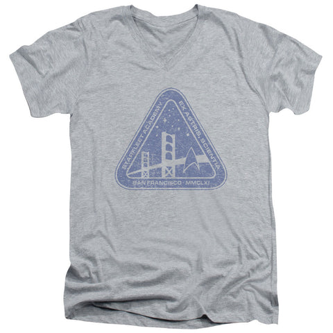 Star Trek/distressed Logo - S/s Adult V-neck - Athletic Heather